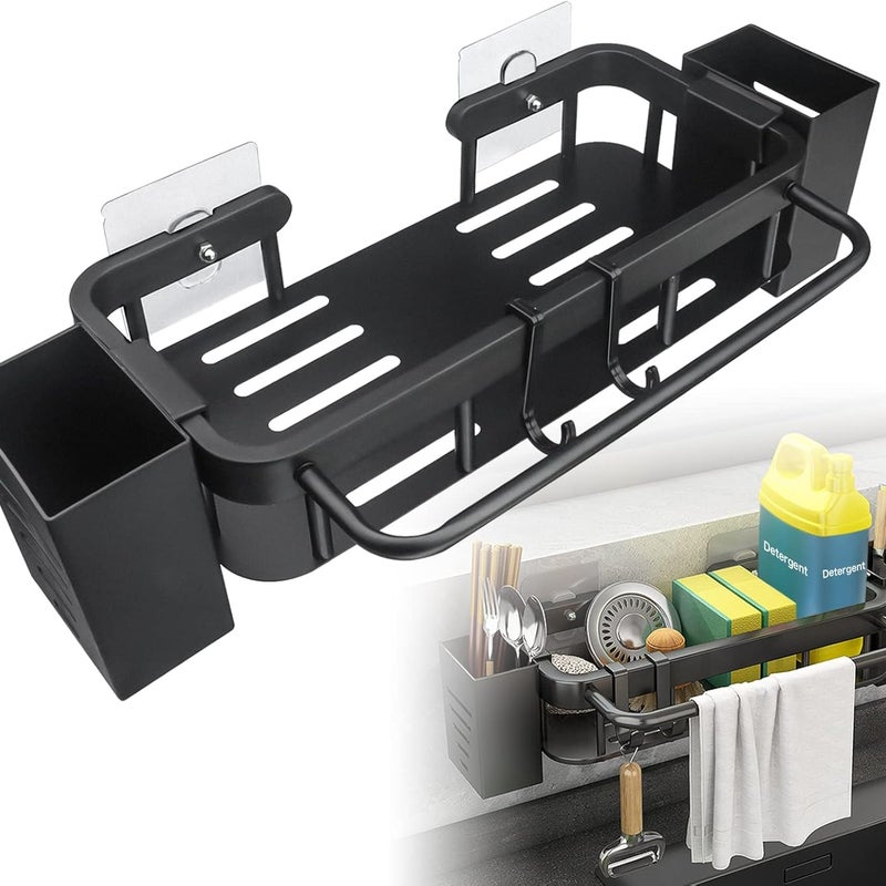 Uchwyt na gąbkę do zlewu kuchennego, pudełko do przechowywania ze stali nierdzewnej z 2 uchwytami na pałeczki