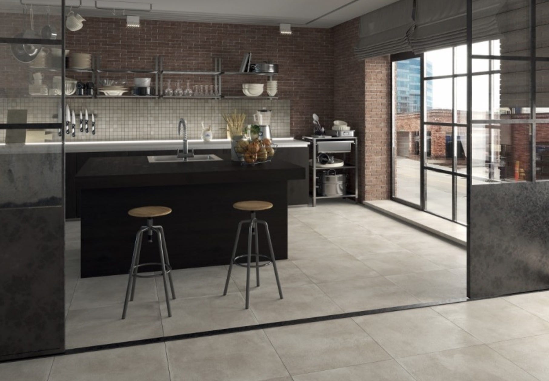 Carrelage intérieur Effet Béton CITY 60x60 Rectifié Beige - Les ...