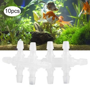 Pack De 10 Conectores En T De Polietileno Para Acuario - Diámetros 4, 5, 6 Y 8 Mm, Resistentes A 100°C Y 0,6 MPa, Para Tubos De Silicona De Pecera