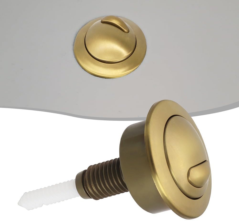 Bouton Poussoir Chasse d'Eau Doré Brossé – Remplacement pour Réservoir WC Twyford Optima 49 - 4