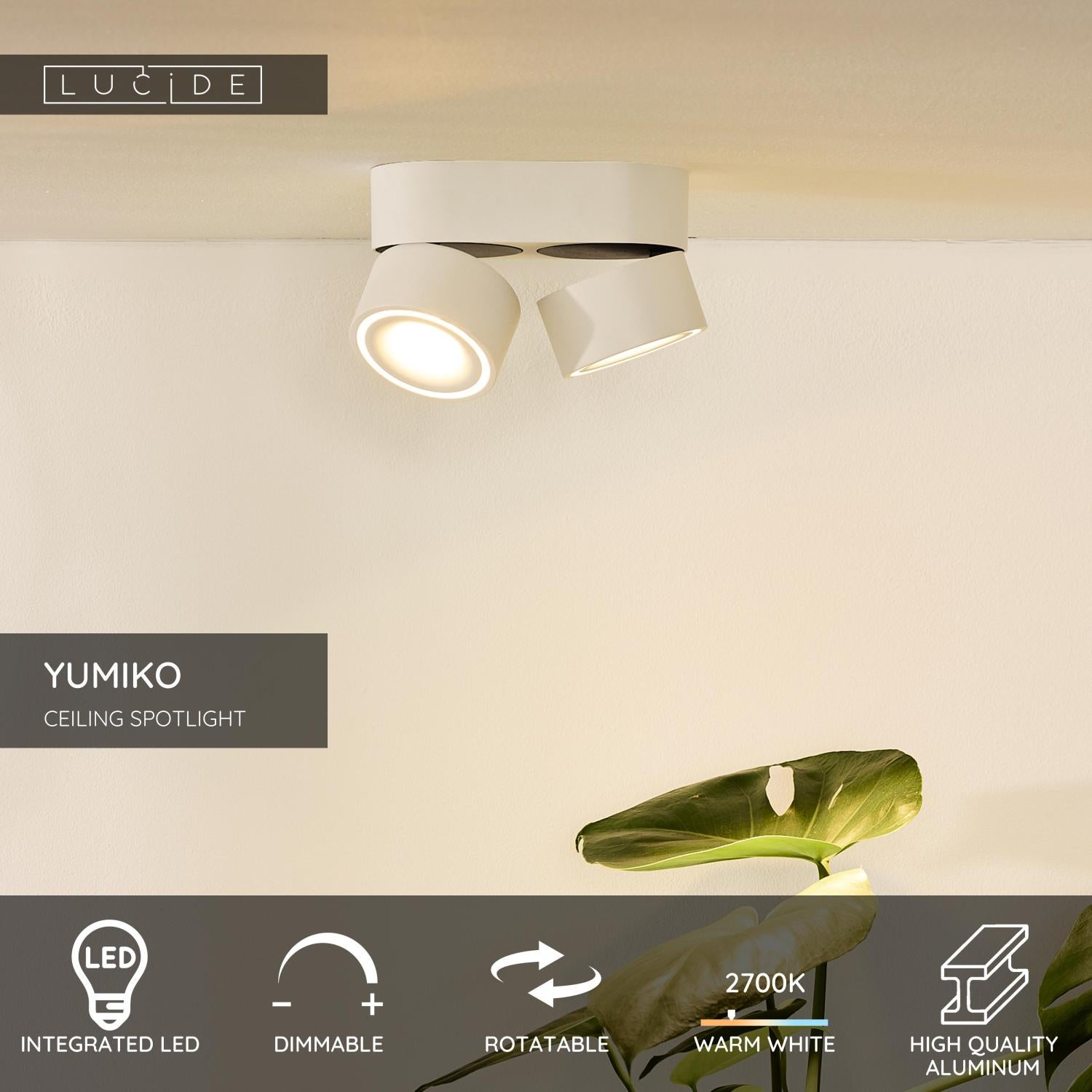 Spot plafond YUMIKO - Blanc - LED intégré - Lucide - 2