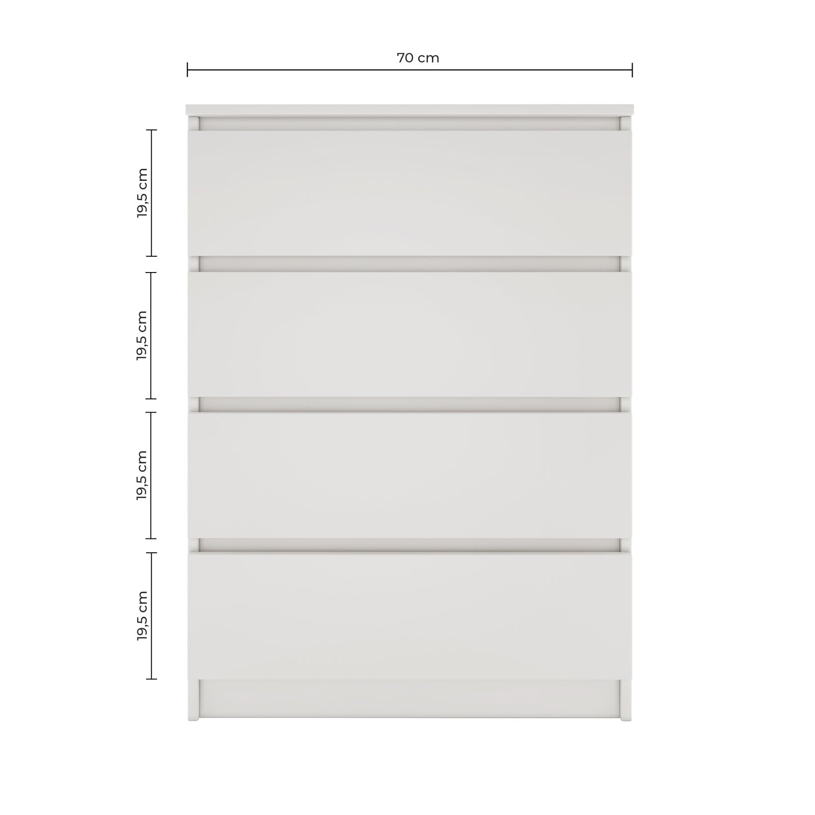 ASTER T4 - Cassettiera moderna con 4 cassetti - 95.5x60x34.5 - Mobile contenitore - Stile scandinavo - Aspetto legno - 5