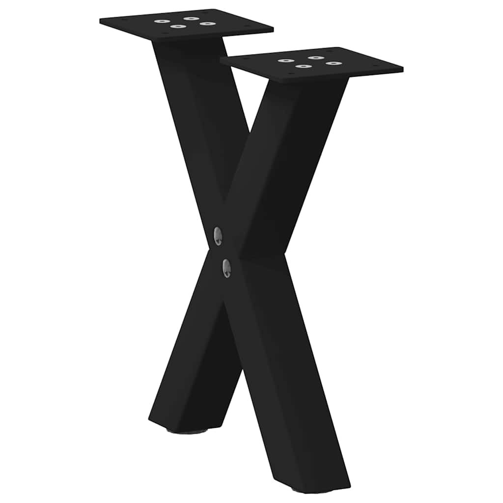 Nogi do stolika kawowego w kształcie litery X 2 szt. Czarne 30x(30-31) cm Stal vidaXL