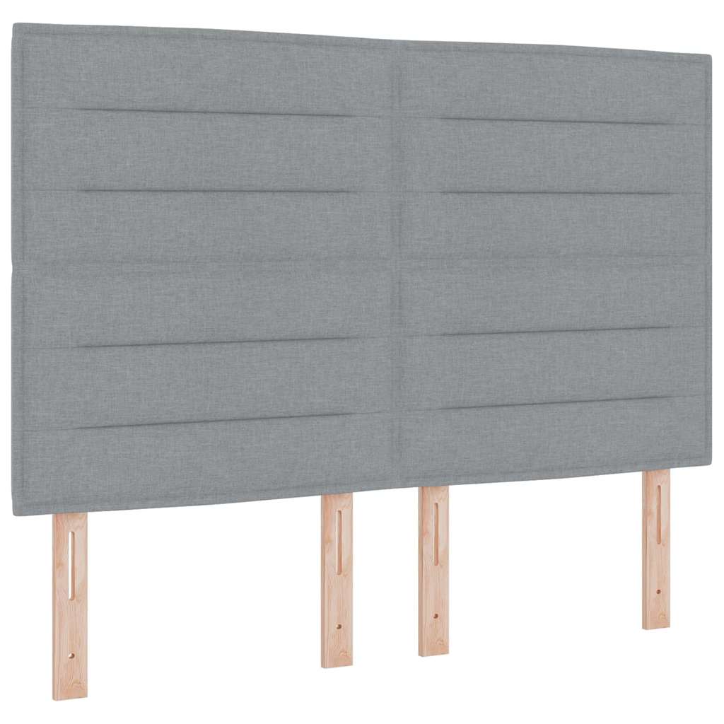 Testiera Imbottita Per Letto Deco, Tessuto Grigio Antimacchia, Ricamata, Spessore 8 Cm, Dimensioni 160x100 Cm, Con Piede In Faggio - 2