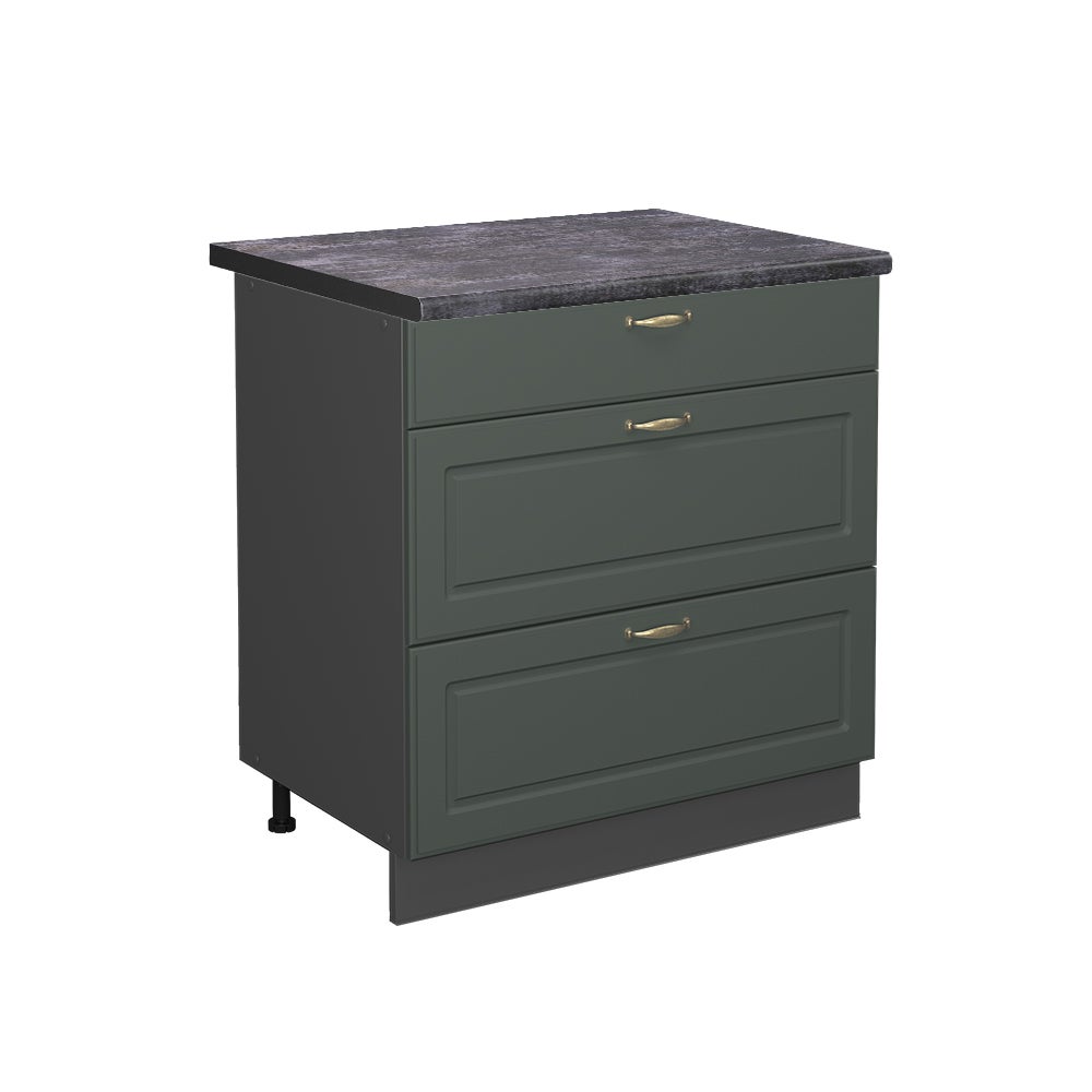 Vicco Szafka dolna do kuchni Fame-Line, Green Gold Country, 80 cm z 3 szufladami, BP Antracyt