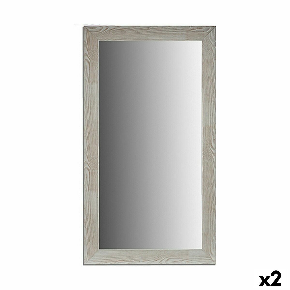 Espejo de pared 77505 blanco 75 x 136 x 1,5 cm rectangular (2 unidades) - marca: gift decor - ean: 4899888579403