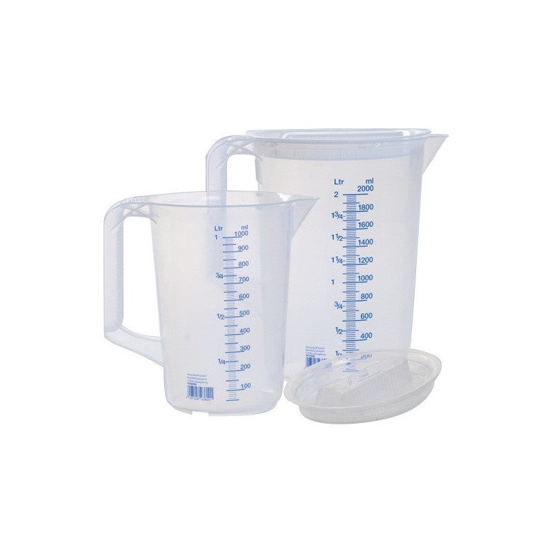 Zestaw dzbanków pomiarowych 1x 1000, 1x 2000ml PP transp. D151xH205mm uchwyt zamknięty HÜNERSDORFF