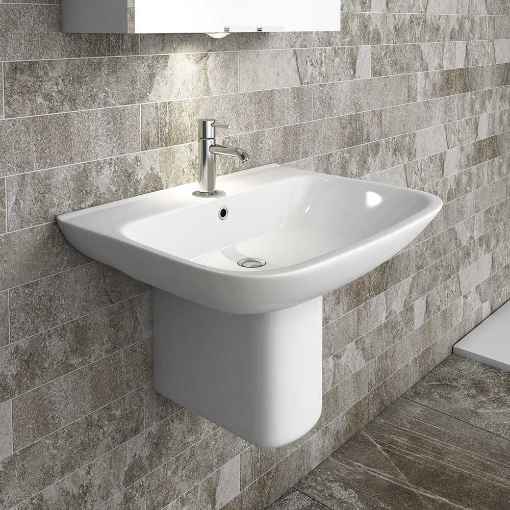 Lavabo Sospeso In Ceramica Bianco - 51x22cm, Con Troppopieno, Per Bagno Ospiti O Piccoli Spazi - Foto 7