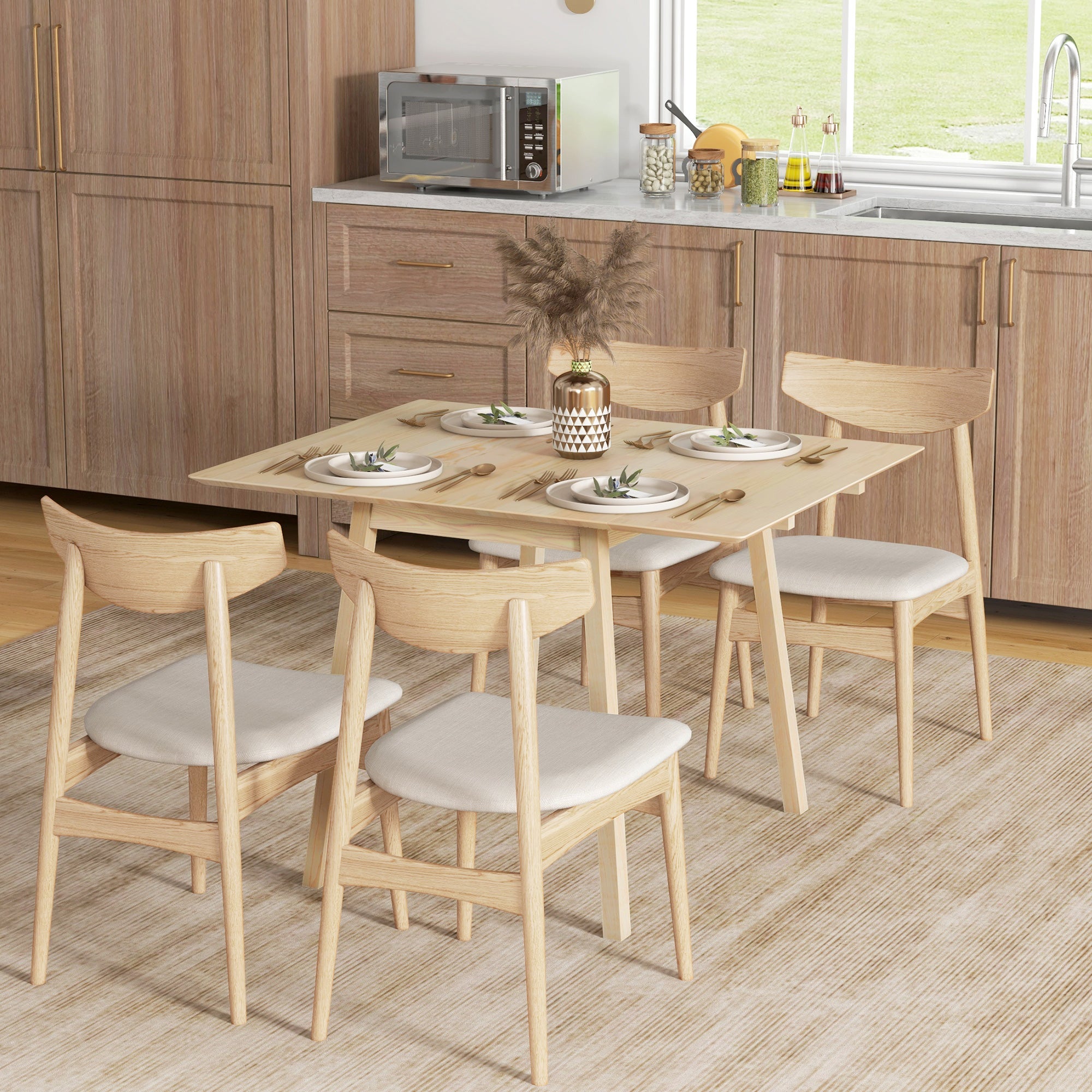 Table pliante à manger plateau rabattable bois naturel | Leroy Merlin