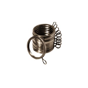 Lot De 10 Anneaux Pour Rideaux ALMA En Acier, Gris Clair, Diamètre 2,9 Cm - Pour Tringle Ronde