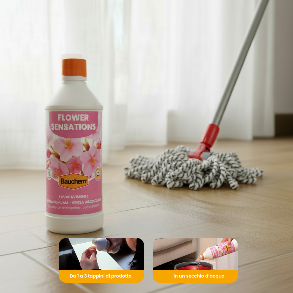 BAUCHEM Lavapavimenti Flower Sensations per Robot e Lavaggi Manuali 750 ml - 3