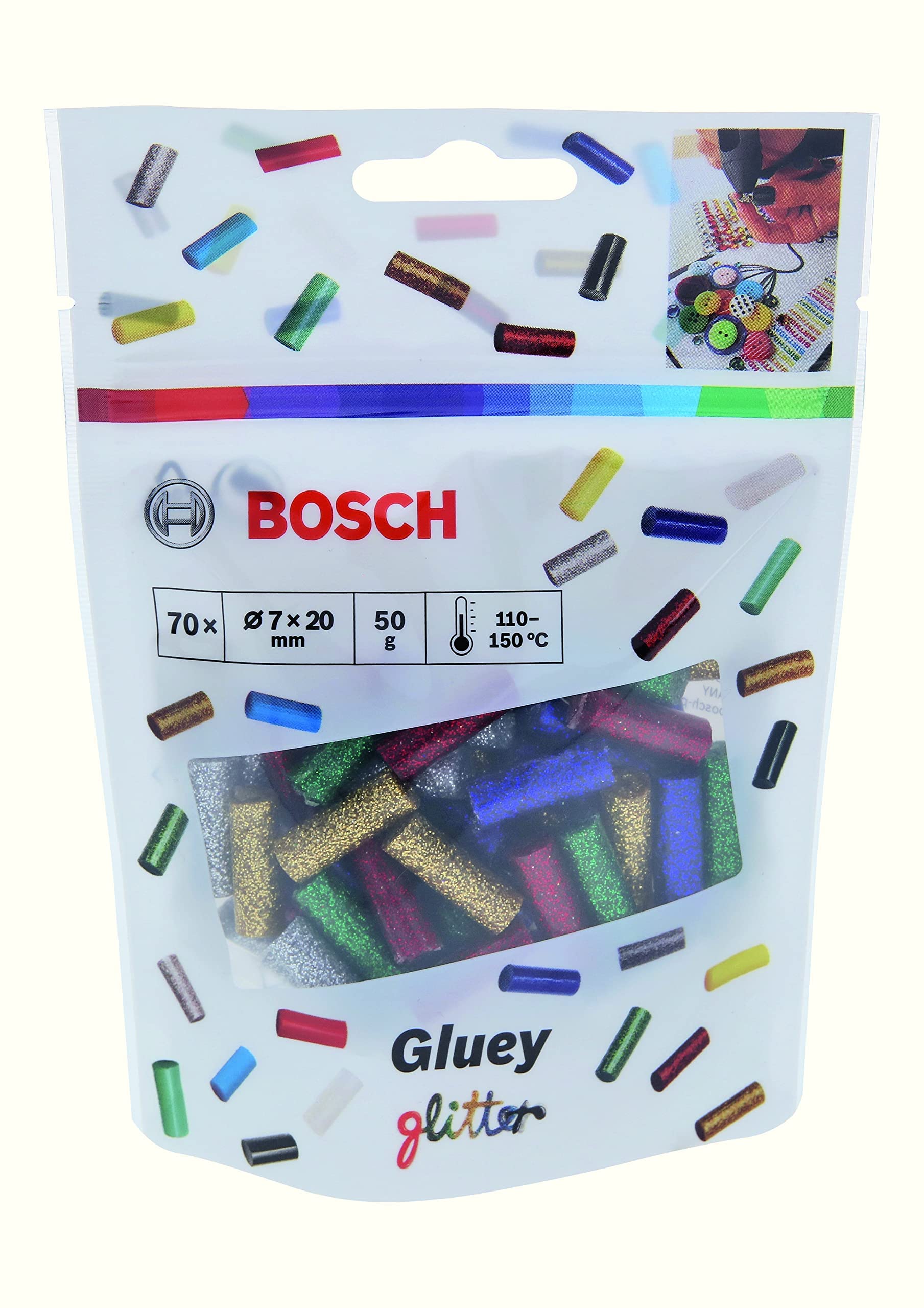 Bosch 70x Laski kleju Gluey Brokat-Mix - 2608002006 - 2