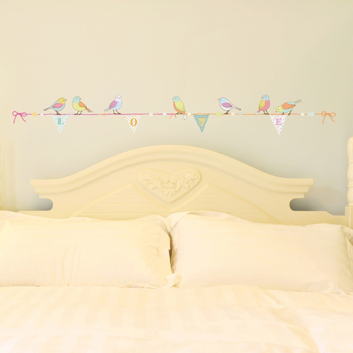 Adesivo Uccelli sul filo e bandiere - Sticker adesivo - adesivi murali - - 2