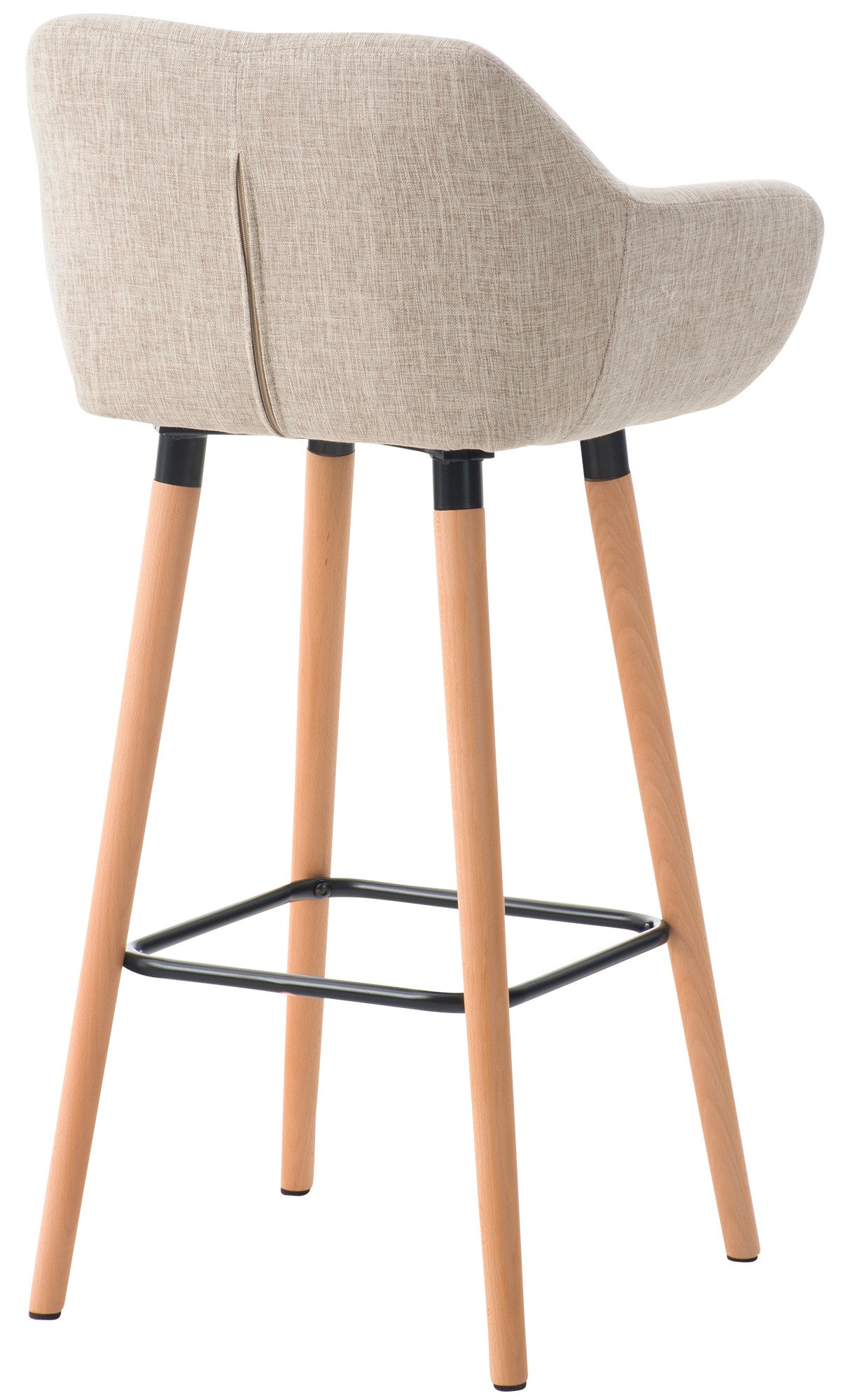 Lot de 2 tabourets de bar Grant tissu crème - 3