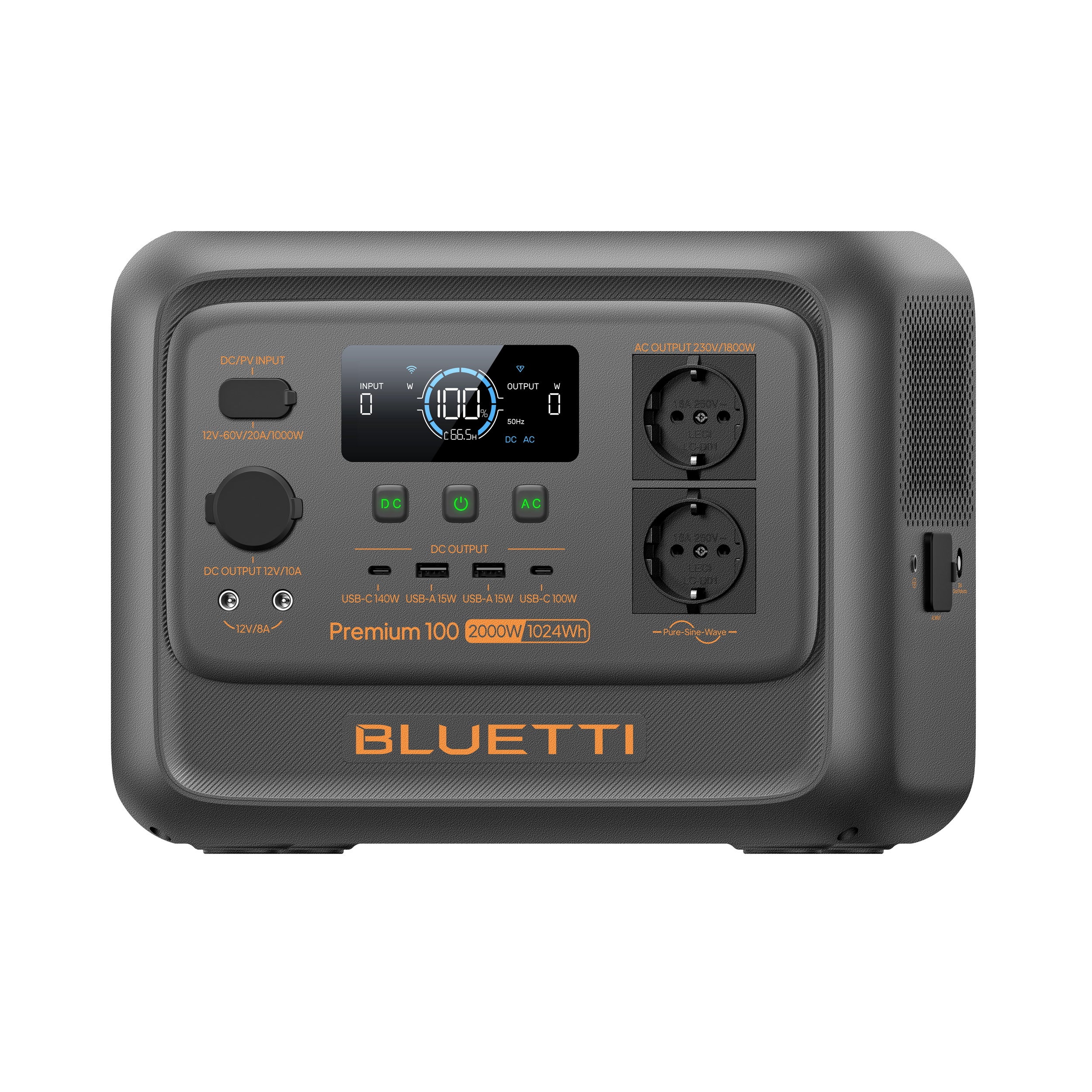 Kit BLUETTI Premium 100 V2 com Painel Solar 130W - 1024Wh, Gerador Solar 2x2000W (2700W Máx) - 7