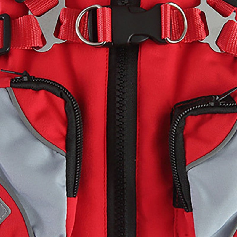 Colete para animais de estimação/roupa para cachorro, jaqueta com zíper, roupa de inverno (vermelho, tamanho GG) - 8
