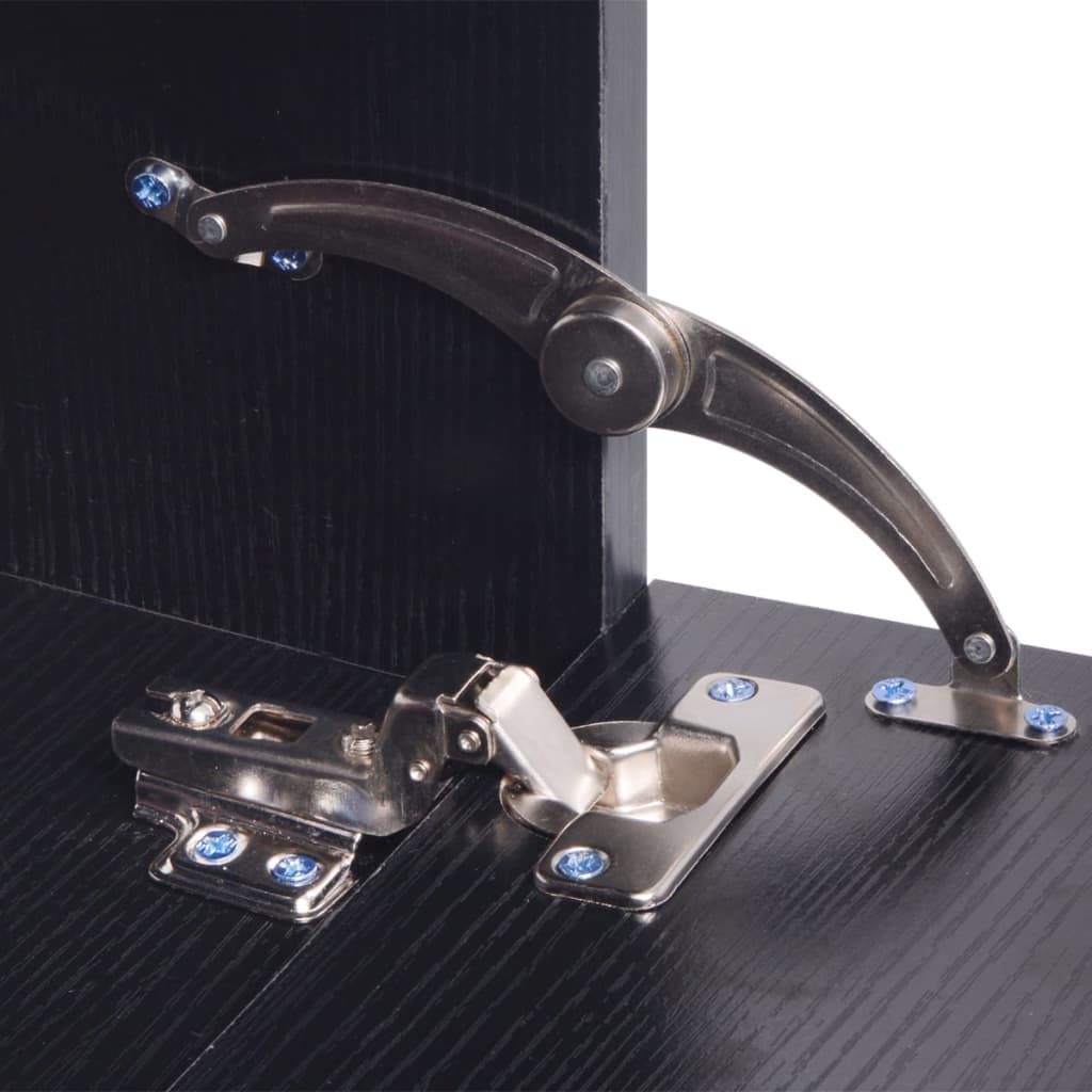 8 pièces de mobilier de salle de bain et lavabo Noir - 4