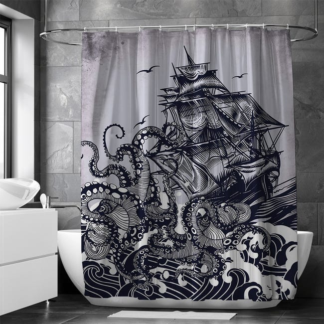Rideau de douche noir 180x200cm Rideau de douche noir 180x200cm