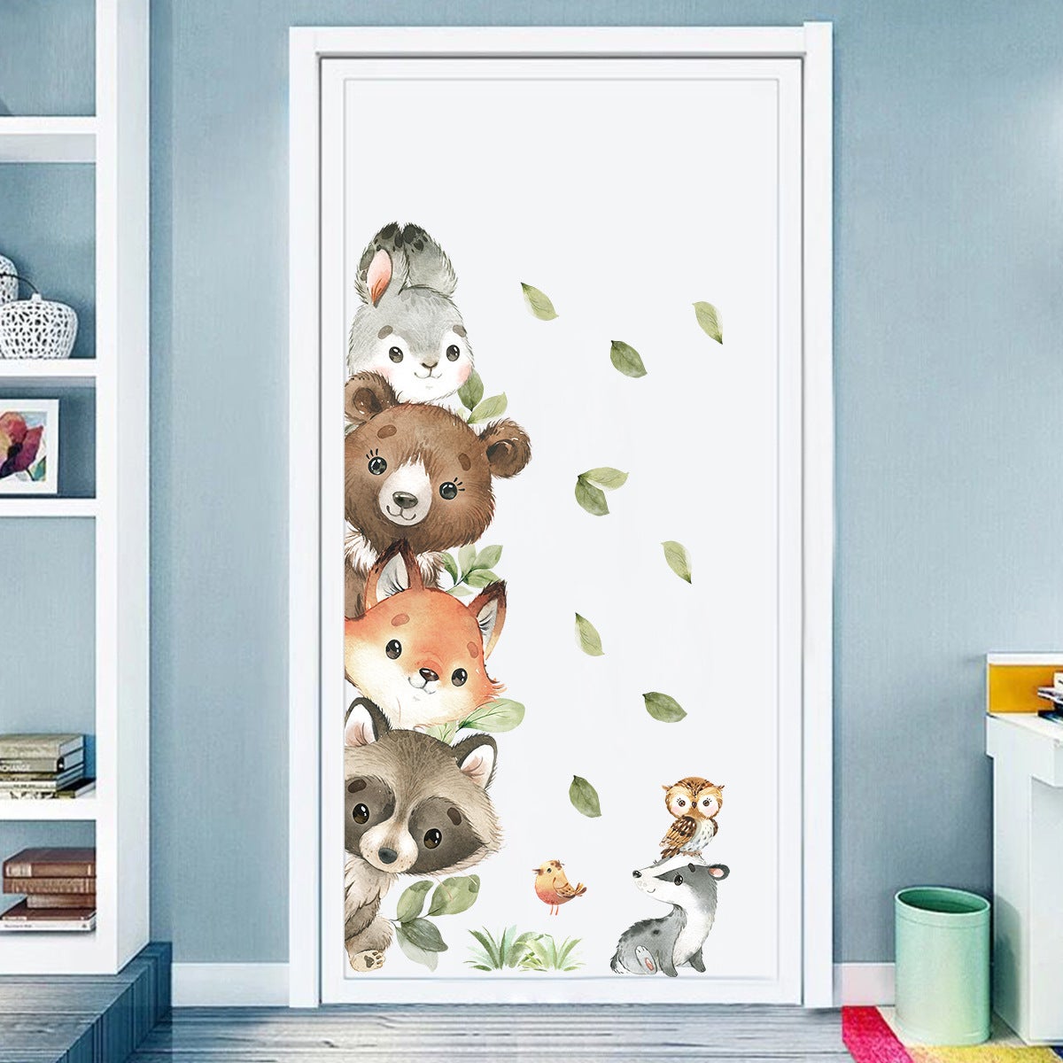 Stickers muraux animaux de la forêt, parfaits pour décorer une chambre de bébé,une porte ou une chambre à coucher (autocollant à gauche) - 2