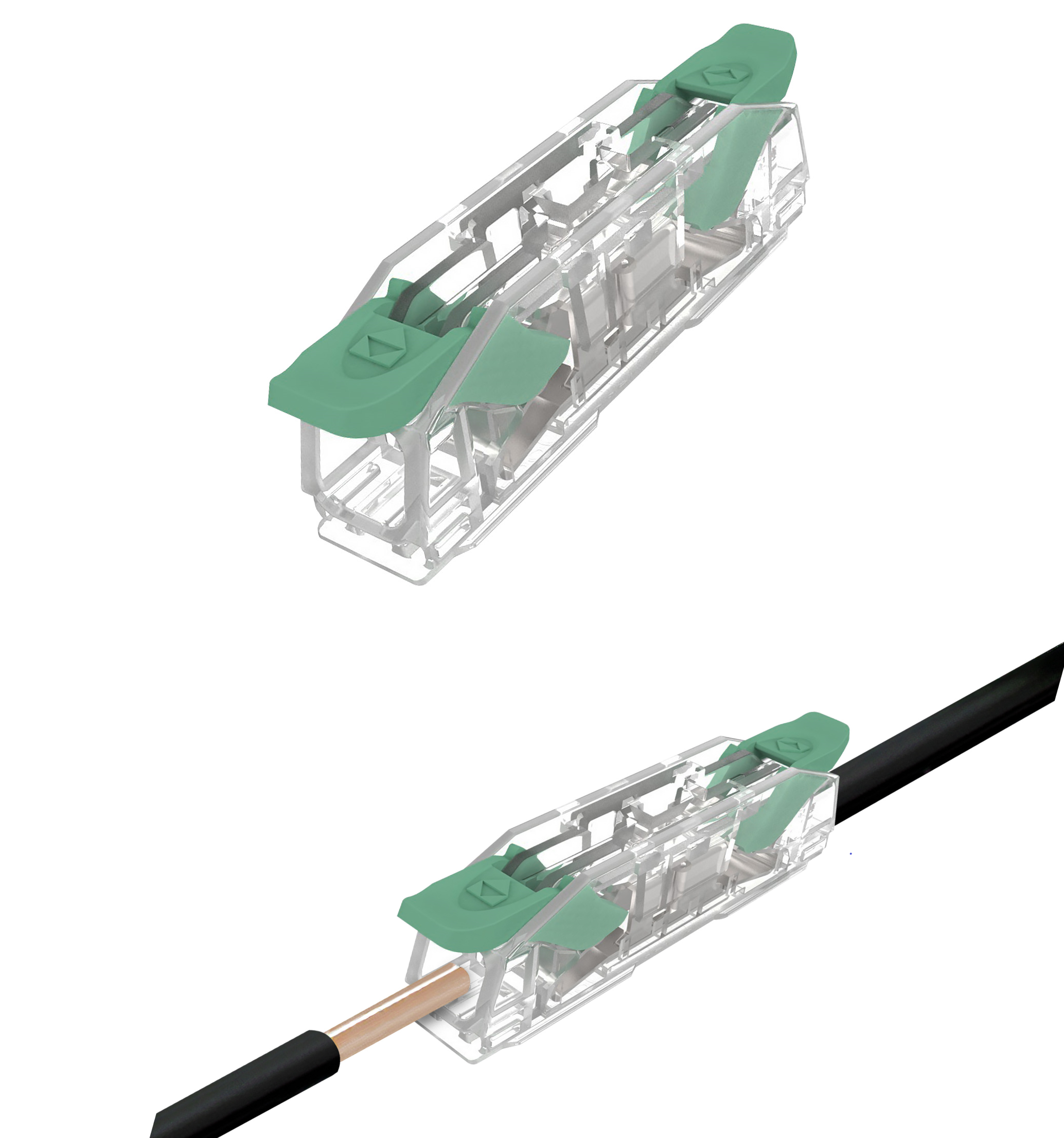 50x Złącze automatyczne szybkozłączka przelotowa instalacyjna z dźwignią do wszystkich rodzajów przewodów maks. 4mm² 2-przew. EDO2411