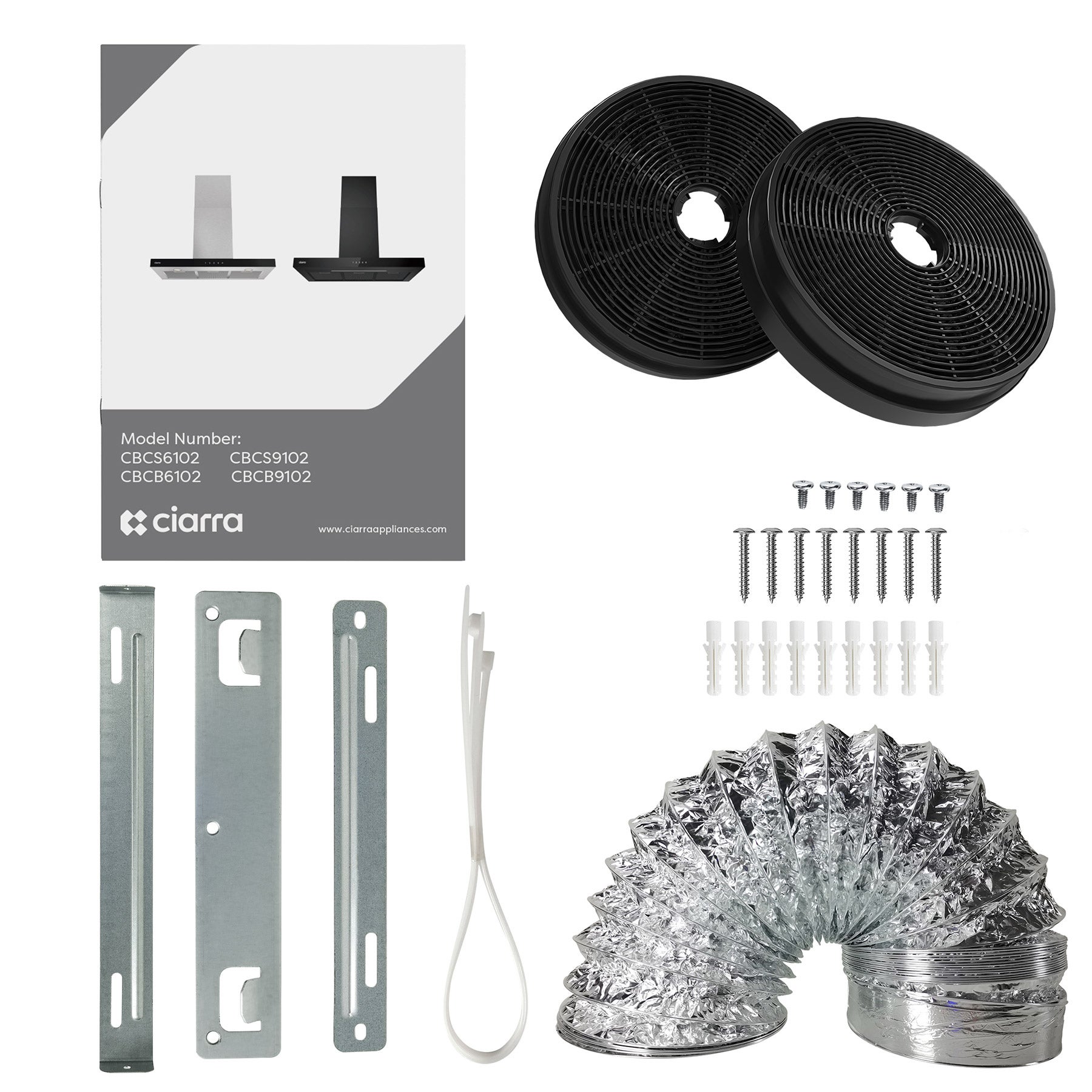 CIARRA Cappa Aspirante 90cm 706 m3/h A+++ 4 Velocità Booster Controllo App e Pannello Touch Ricircolo o Scarico Nero CD9102B - 9