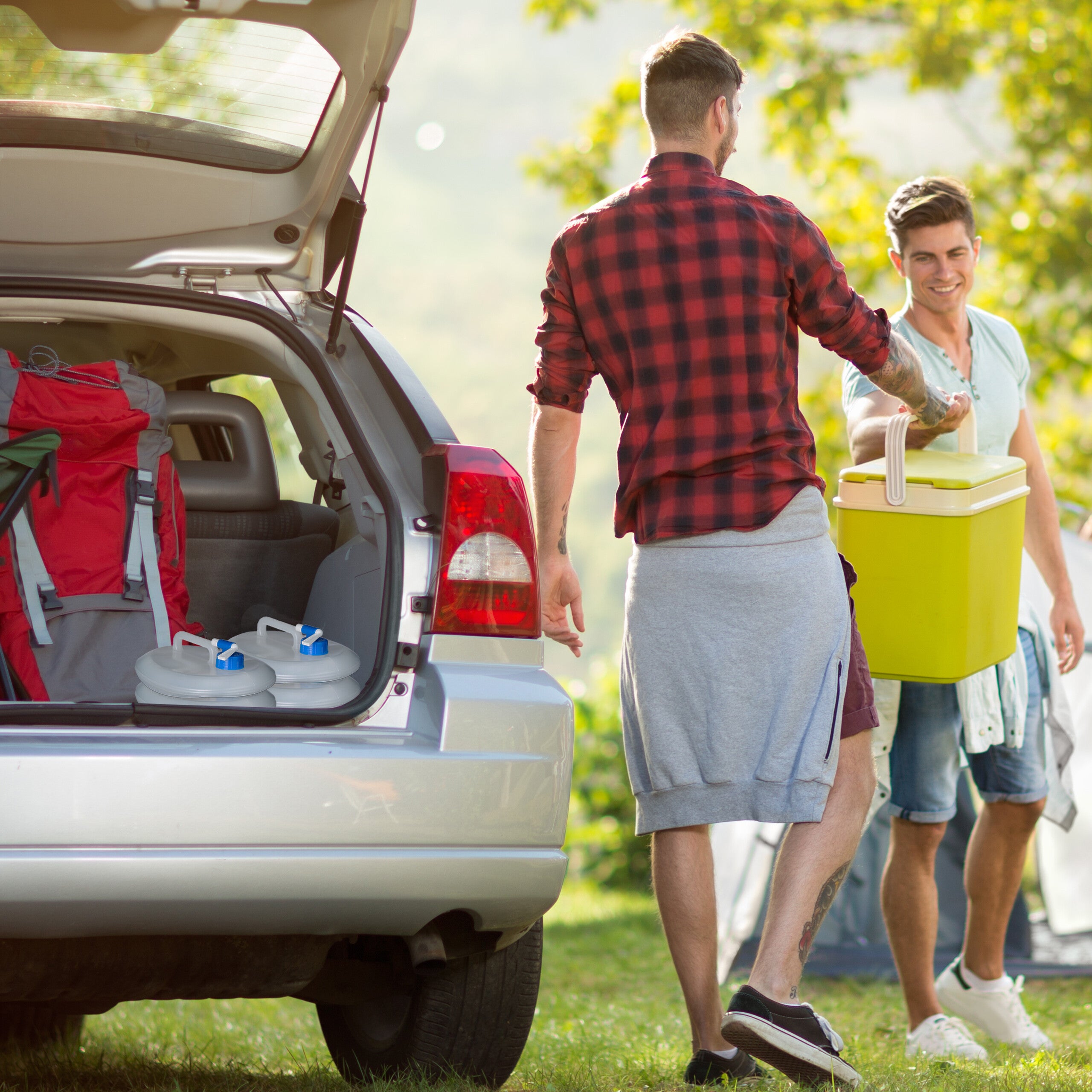 Jerrycan pliable ovale lot de 4 pour camping, festival, jerricane, goût neutre, bidon à eau 5 L sans BPA, Relaxdays - 6