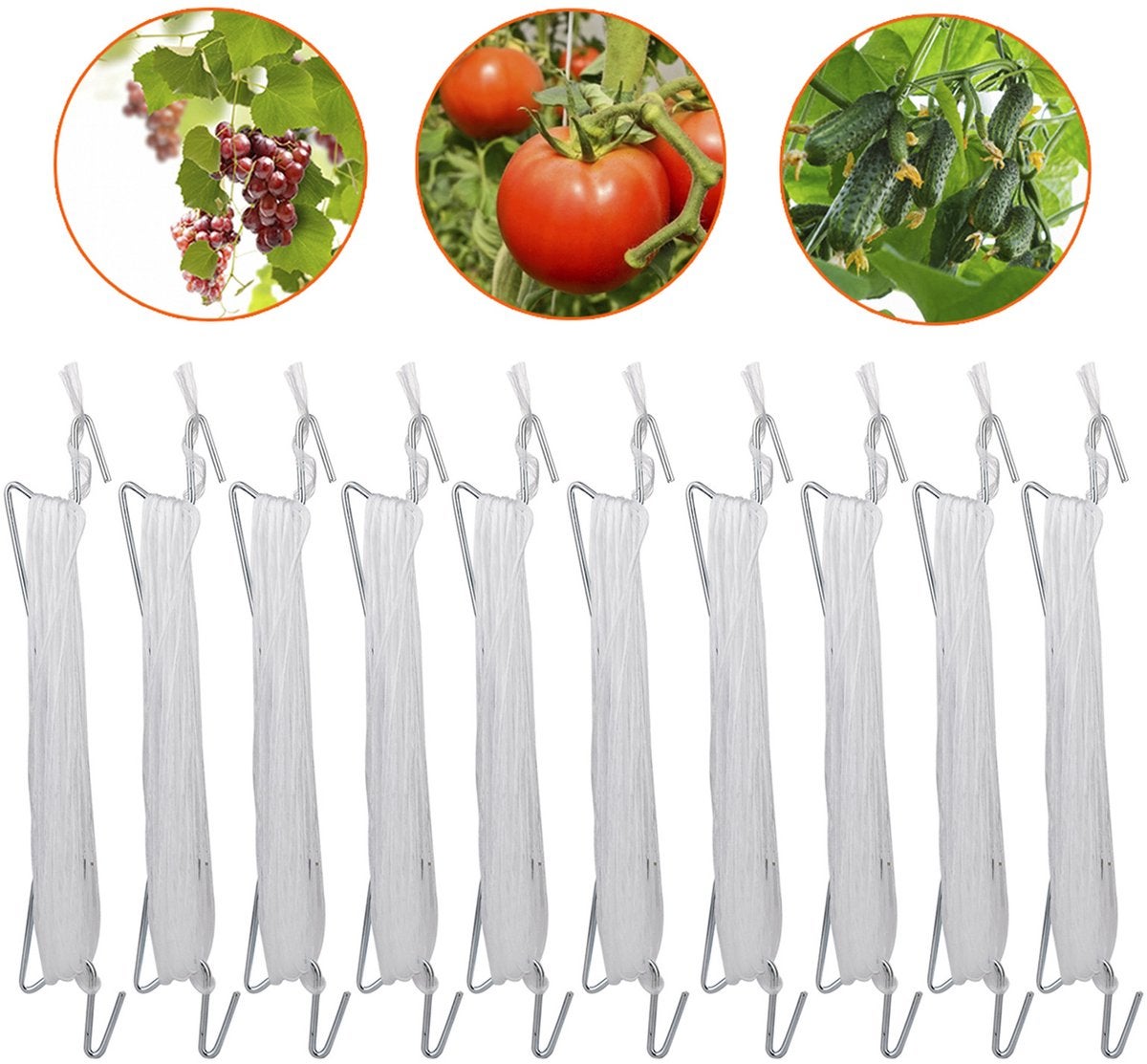 Kit de cârlige pentru roșii REWYTAZ Heavy Duty cu bucle pentru plante și sfoară
