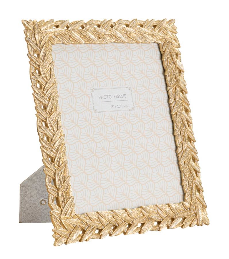 Solis Gold Żywiczna Ramka na Zdjęcia ze Szkłem - 26,7 x 1,8 x 31,8 cm (Rozmiar Zdjęcia: 20 x 25 cm)