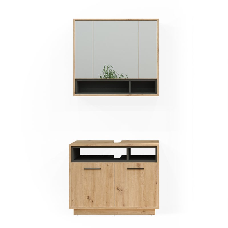 Vicco Zestaw mebli łazienkowych Beatrice, Dąb rzemieślniczy, 2 części