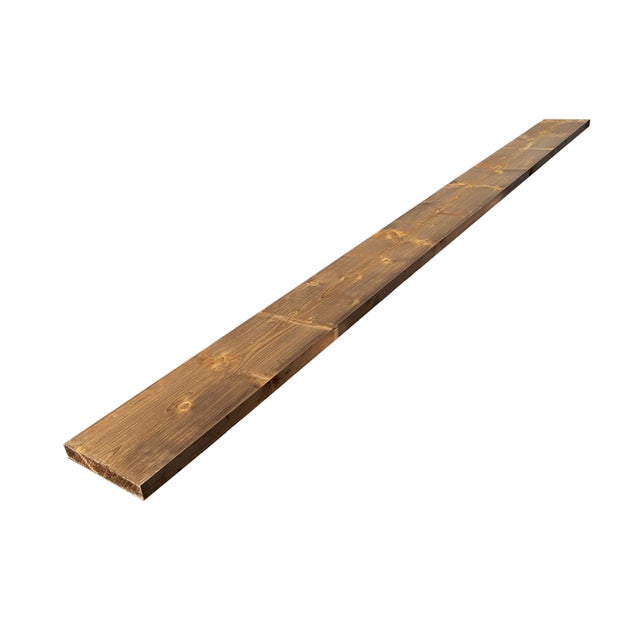 Planche Rabotée Sapin Traité marron, L.240 x l.19,4 cm x Ep.27,5 mm