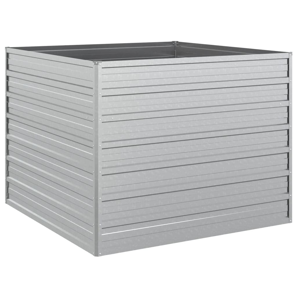 Jardinière Surélevée Marron 100 X 100 X 77 Cm Jardin Plantes Fleurs Acier Galvanise 02 0000857
