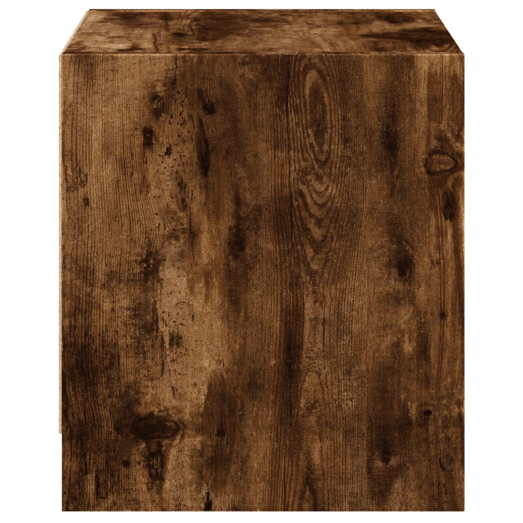 Table de chevet avec porte en verre chêne fumé 35 x 37 x 42 cm - 7