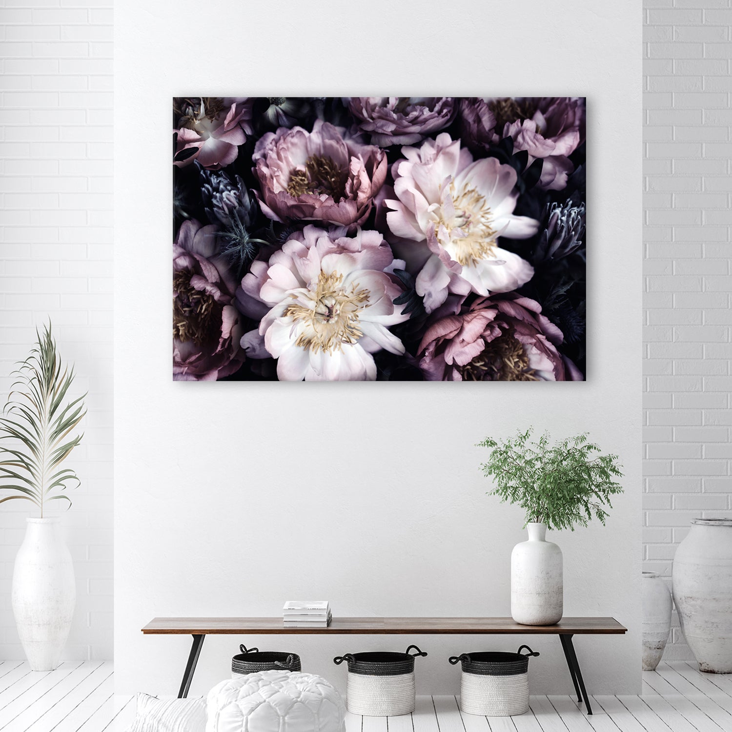 Obraz, Piwonie Bukiet Kwiatów Ogród Vintage 90x60