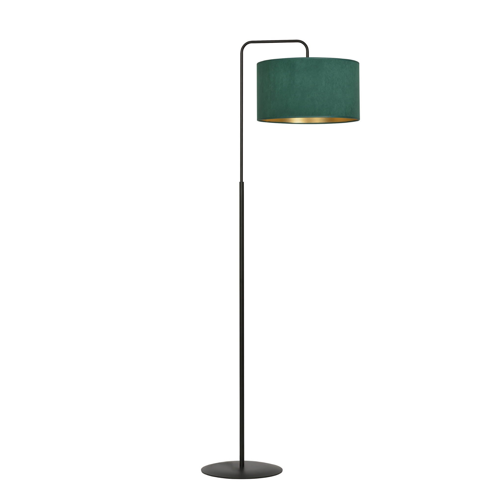 Lampa podłogowa stojąca Hilde czarno-zielono-złota 1xE27x15W wym: 150 x 50 x 35 cm tkanina Emibig