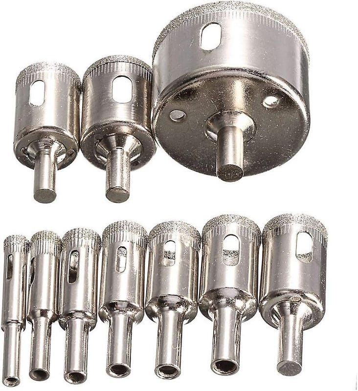 Lot de 10 forets diamantés 8-50 mm pour scie cloche et couteau pour verre, marbre, granit - 5