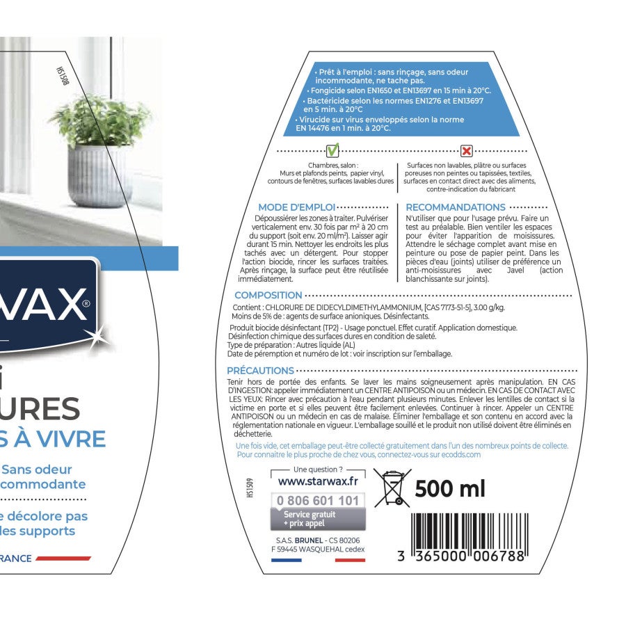 Starwax - Anti-moisissures pour murs et pièces à vivre 500ML - 2