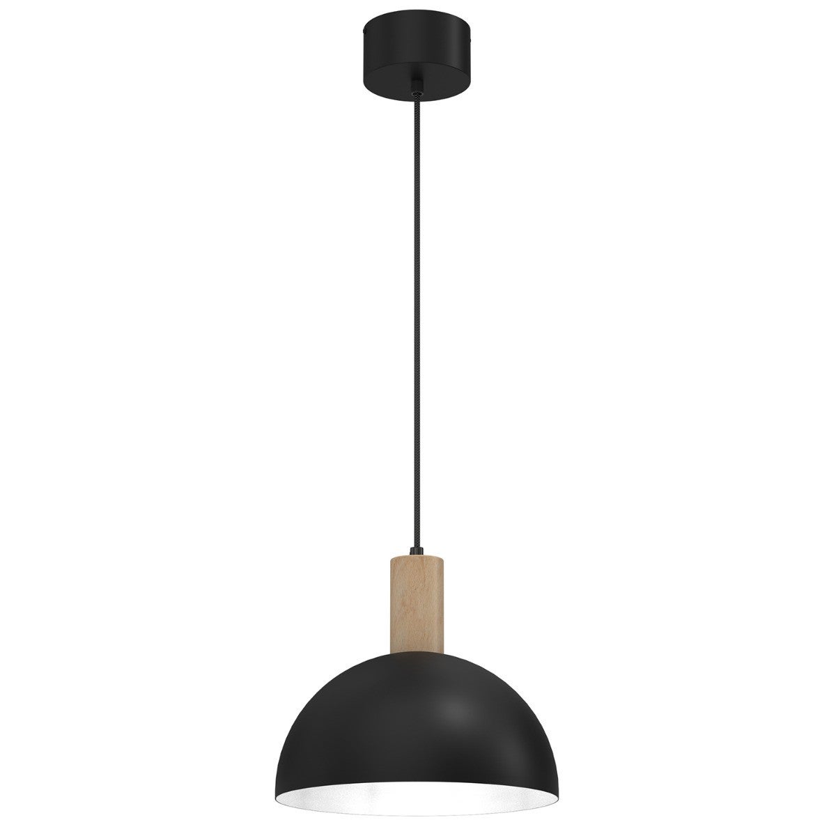 Lampa wisząca Handa czarny matowa-jasne drewno-biała 1xE27x15W minimalistyczna wym: 110 x 29 x 29 cm metal Luminex