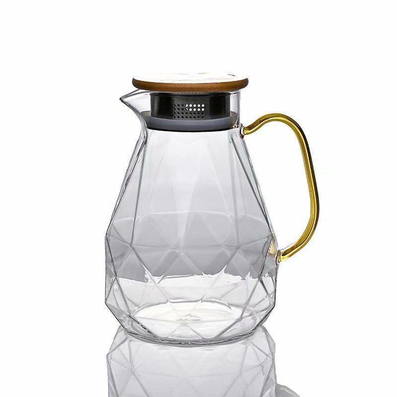 Carafe Eau de 1.8 Litres Pichet en Verre Design Diamant Moderne