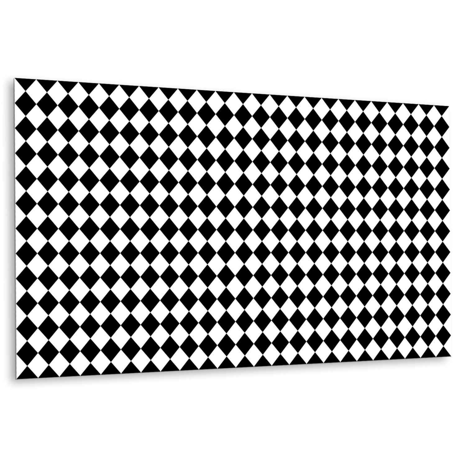 Panel ścienny winylowy samoprzylepny, ochronny PVC – Wzór w szachownicę ukośną, 100x50 cm – 1 szt. – TULUP