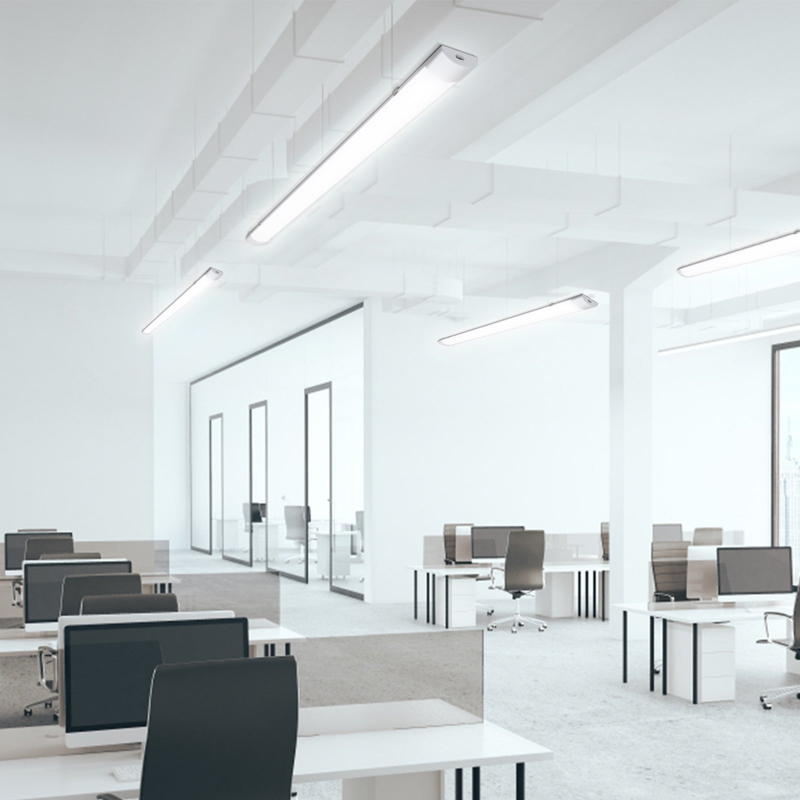 Wodoodporna lampa LED do łazienki o długości 150 cm, lampa odporna na wilgoć do kuchni o mocy 48 W, lampa do szafy i schowka