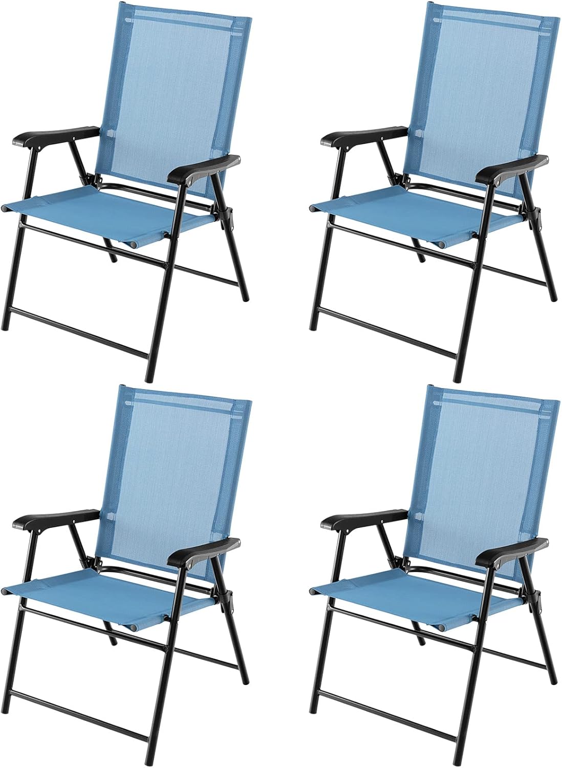 Lot De 4 Chaises De Camping Pliantes, Chaises De Plage Portables Jusqu