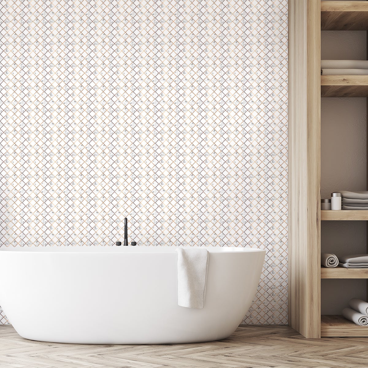 Papier Peint Adhésif Motif 'femme Esclave Romaine' Et Marbre - Pour Dosseret De Cuisine/salle De Bain, Style Traditionnel Brillant