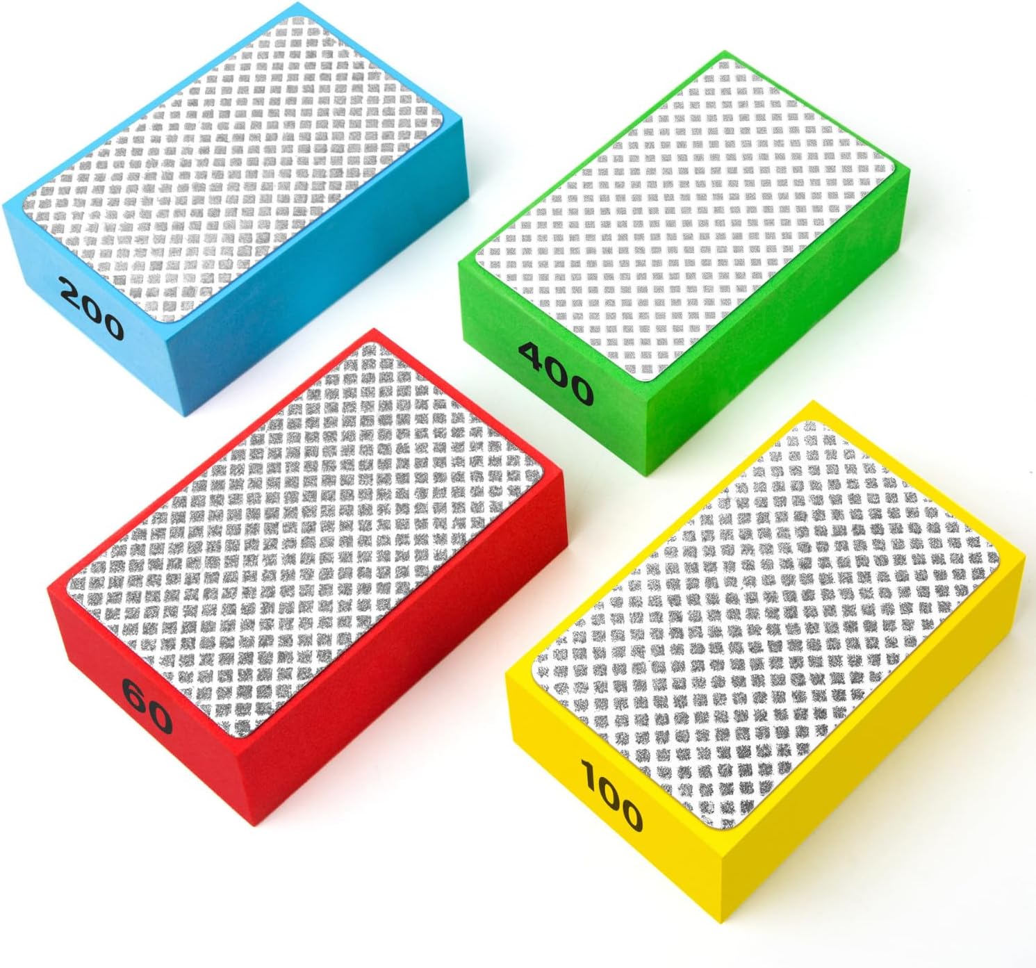 4 PCS Cale à Poncer Diamant 60# 100# 200# 400# - Tampons Polissage Manuel Carrelage Pierre Marbre