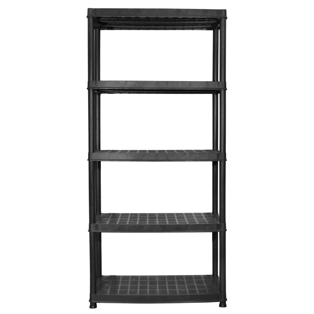 Prateleira de armazenamento de 5 níveis preta 91,5 x 45,7 x 185 cm de plástico – ComfortXL - 3