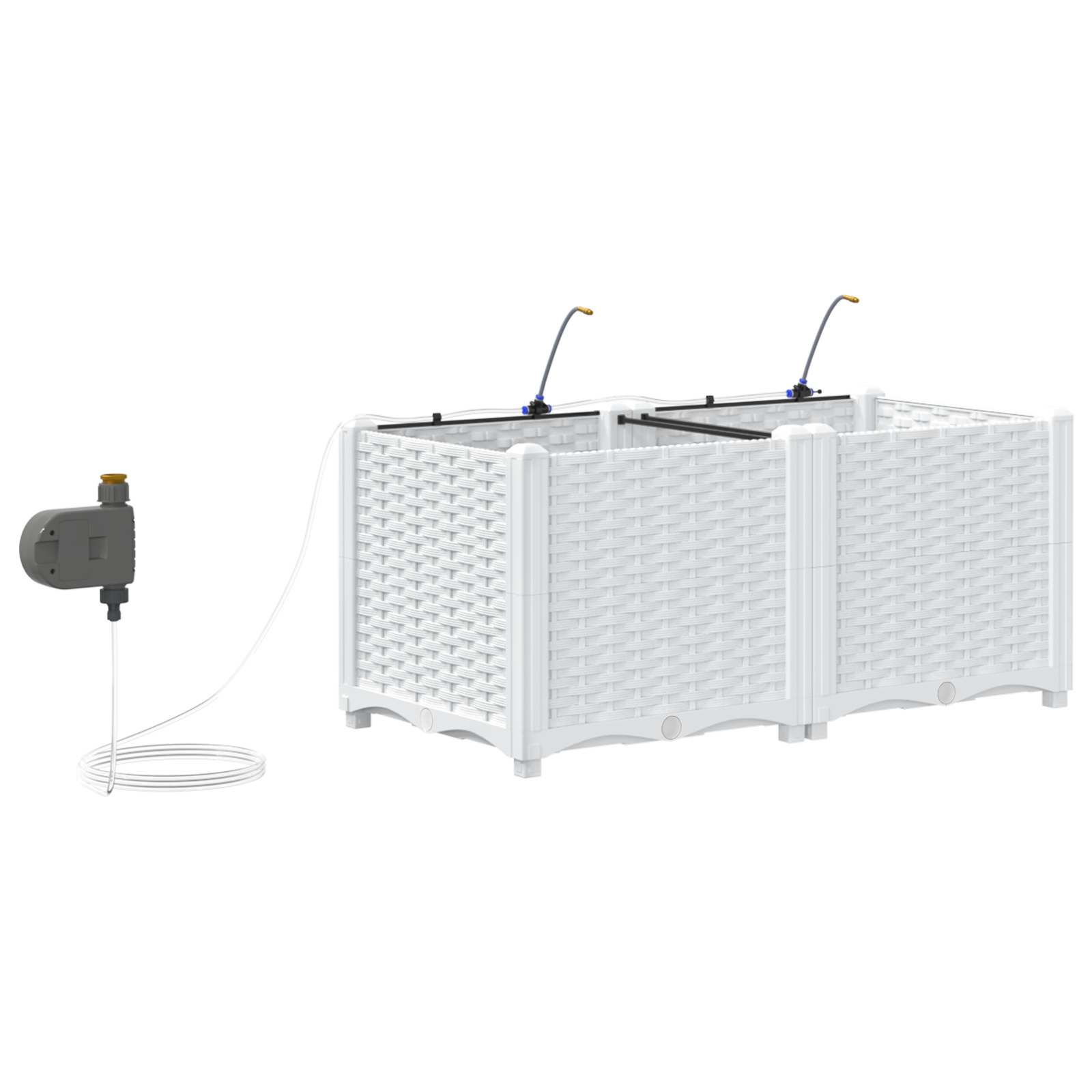 Jardinière，Pot de Fleurs avec système d'irrigation d'eau 2 pcs Blanc CFW14908 - 7