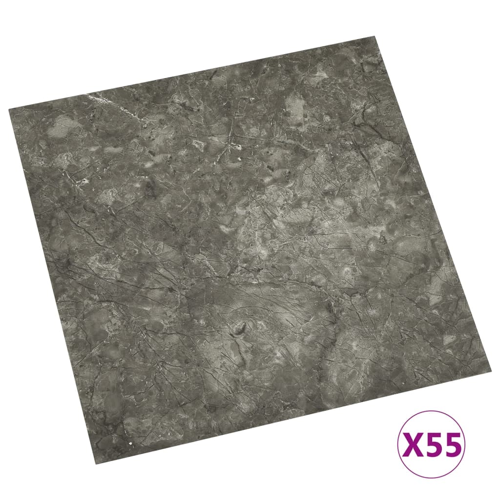 55 piezas lamas para suelo autoadhesivas | tarimas de suelo | tarimas autoadhesivas pvc 5,11 m² gris cfw53726