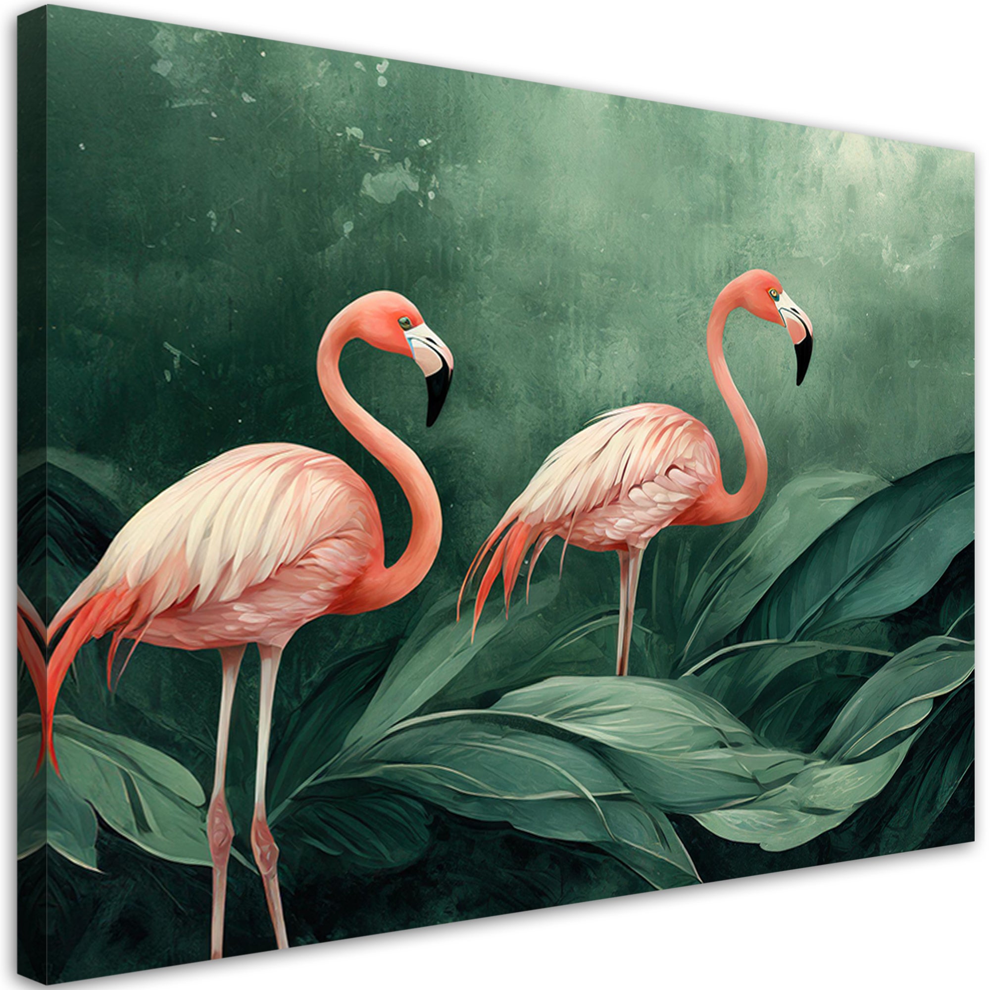 Obraz na płótnie, botanika, różowe flamingi, przyroda 60x40