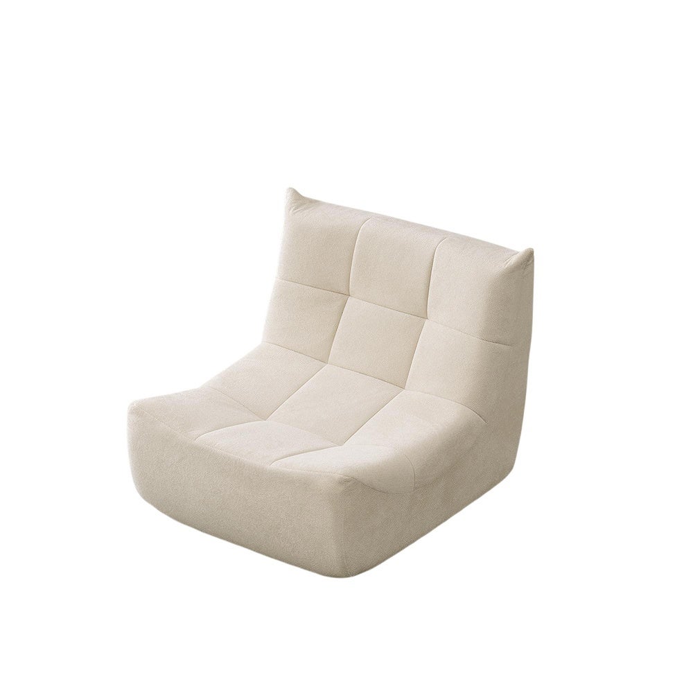 Canapé Togo en Chenille au Sol Sans Accoudoirs Pouf avec Mousse à Mémoire de Forme Confortable Beige - 4
