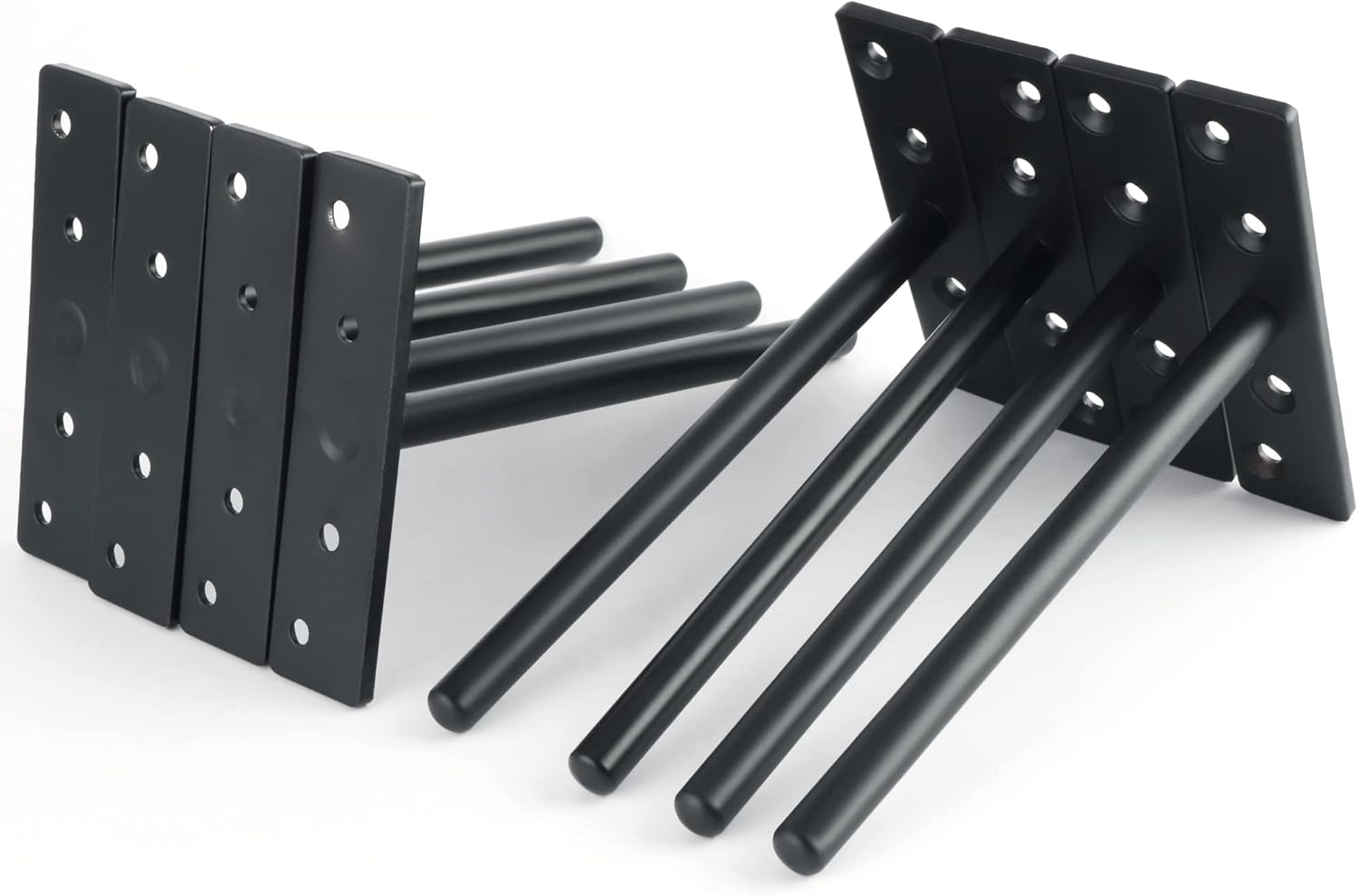 Wspornik półki ściennej niewidoczny, pływający, metalowy, długość 150 mm, czarny, 8 szt. - 5