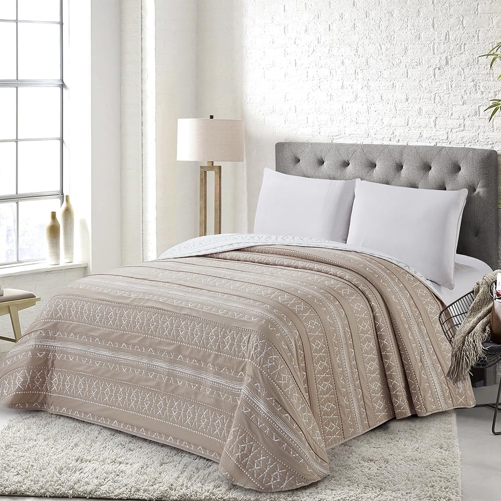 Cotton artean - colcha bouti arlaban beige poliéster - jacquard color beige cama de 150